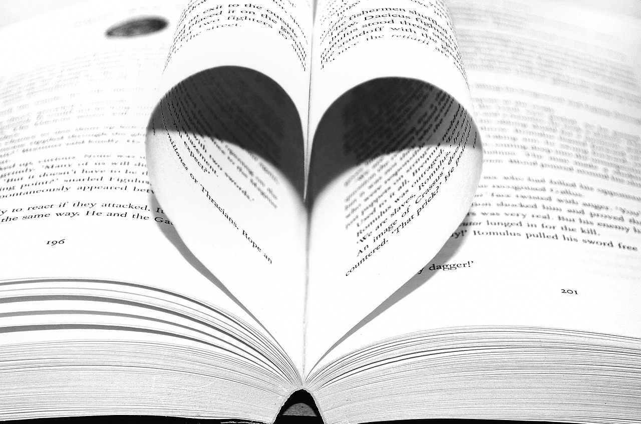 Book with pages shaped like heart